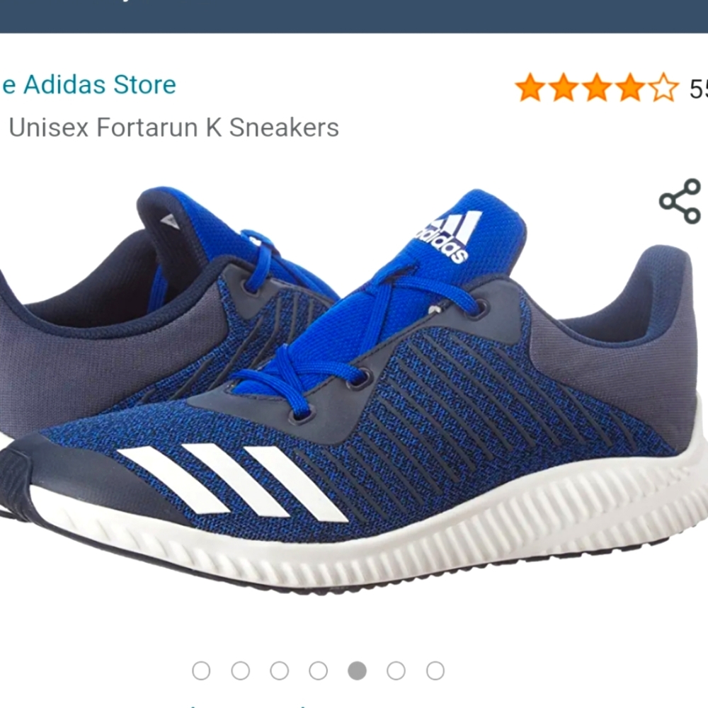 Adidas Fortarun K 200 Ortholite Men's Non-marking Soles Sneakers - Size 7